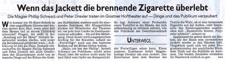 Abendfüllende Veranstaltung.